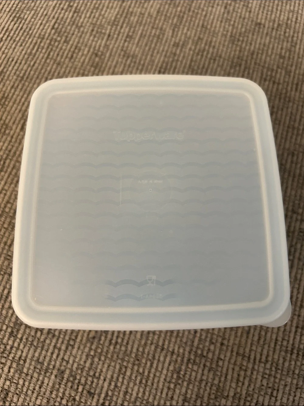 Tupperware FridgeSmart Small container light blue square with white lid & vents